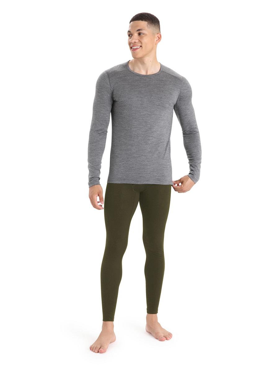 Leggings Icebreaker Merino 200 Oasis with Fly Homme Vert Olive | FR 1131EBCX